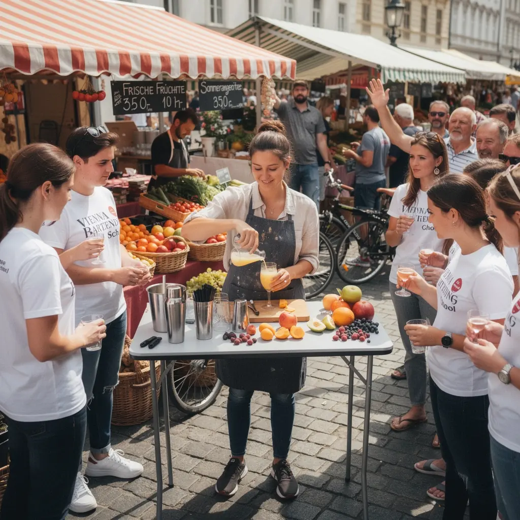 Ein Lehrer erklärt die verschiedenen Spirituosen und deren Verwendung in Cocktails.