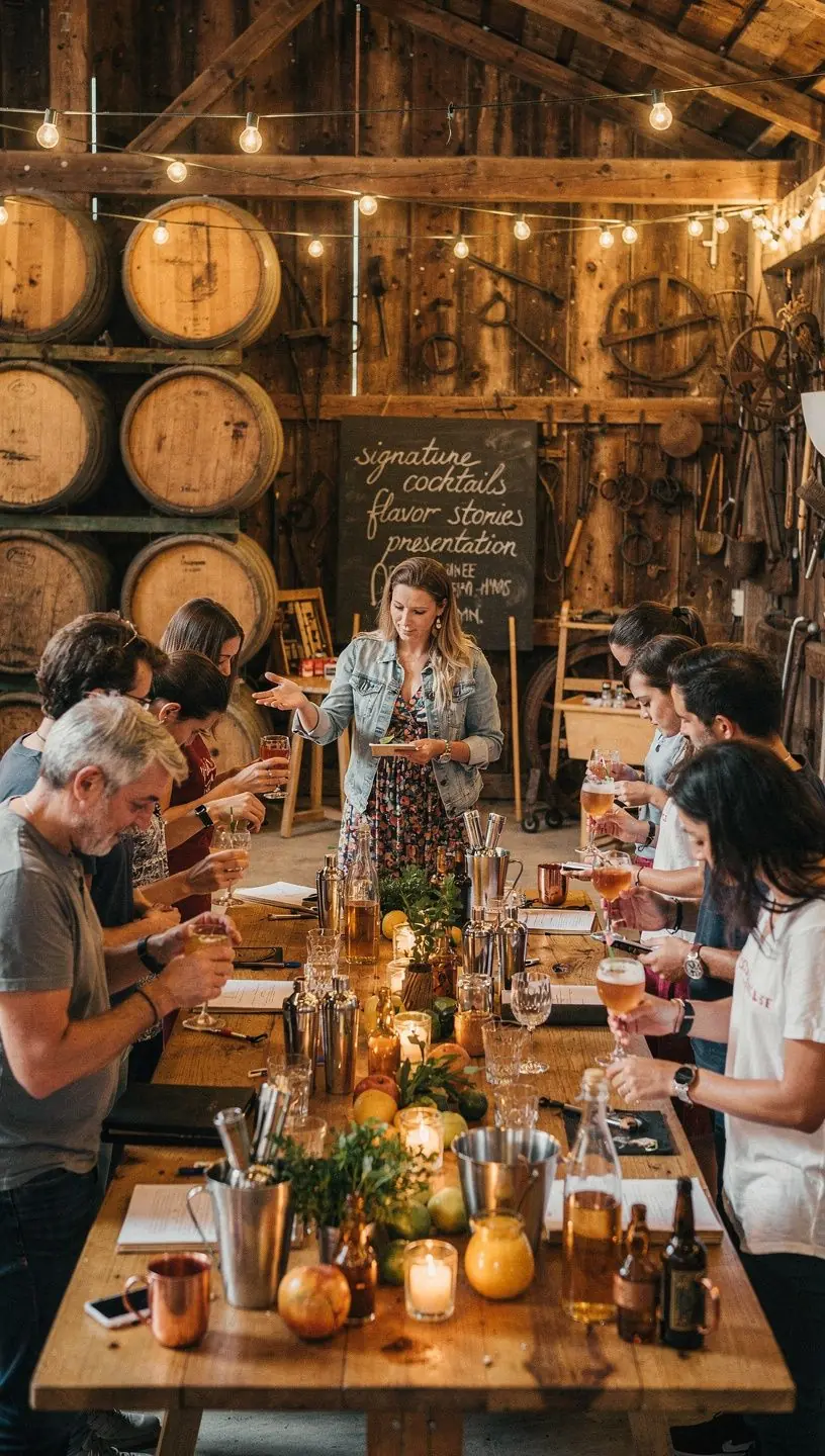 Ein Lehrer erklärt die verschiedenen Spirituosen und deren Verwendung in Cocktails.